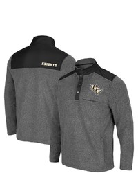 Colosseum Heathered Charcoalblack Ucf Knights Huff Snap Pullover In Heather Charcoal At Nordstrom