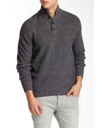 Toscano Link Stitch Button Mock Sweater