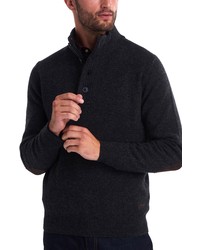 Barbour Patch Wool Quarter Zip Pullover In Charcoal At Nordstrom