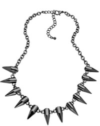 Blu Bijoux Gunmetal Onyx Bullet Necklace