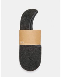 Asos 5 Pack Invisible Socks In Charcoal
