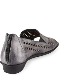 Sesto Meucci Ellen Perforated Comfort Slip On Flat Gray