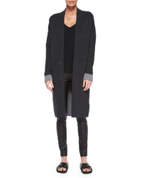 Theory Armelle Evian Stretch Cardigan Dark Charcoallight Charcoal