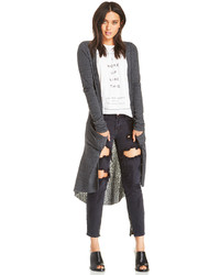 Dailylook Ribbed Knit Cardigan In Charcoal S M