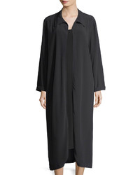 Eileen Fisher Long Crinkled Crepe Duster Cardigan Plus Size