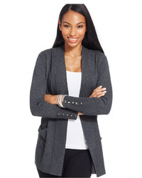 JM Collection Open Front Button Sleeve Cardigan Only At Macys