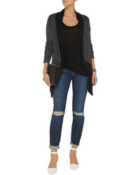 Line Surrounded Draped Modal And Cashmere Blend Cardigan