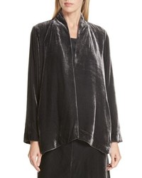 Eileen Fisher Angled Front Velvet Jacket