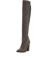 Charles David Cha Suede Over The Knee Boot Dark Gray