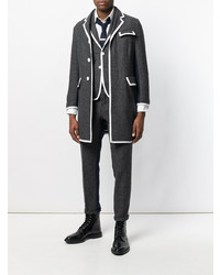 Thom Browne Bicolor Wool High Armhole Chesterfield Overcoat