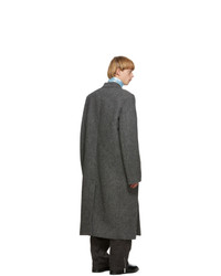 Raf Simons Black And Grey Double Breasted Big Coat
