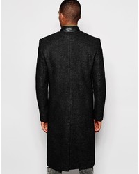 Asos Brand Single Breasted Overcoat In Gray