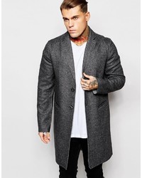 Asos Brand Unlined Overcoat In Gray
