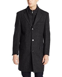 Calvin Klein Modesto Charcoal Herringbone Overcoat
