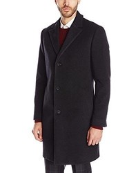 Calvin Klein Plaza Solid Single Breasted Wool Blended Overcoat