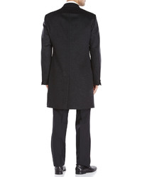 Hickey Freeman Charcoal Wool Classic Fit Overcoat