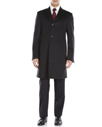 Hickey Freeman Charcoal Wool Classic Fit Overcoat