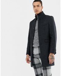 Twisted Tailor Coat With Funnel Neck In Grey