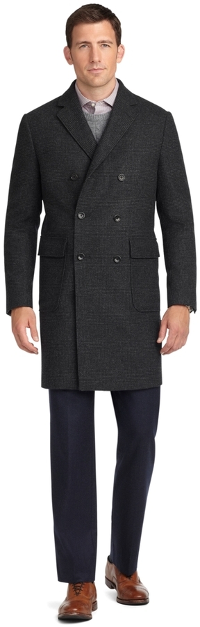 Brooks Brothers Double Breasted Plaid Topcoat, $898 | Brooks Brothers ...