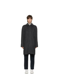 Ps By Paul Smith Grey Brushed Wool Coat