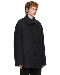 Dries Van Noten Grey Felted Wool Coat