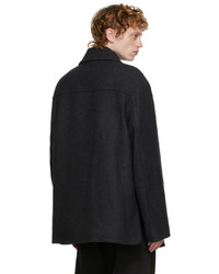 Dries Van Noten Grey Felted Wool Coat
