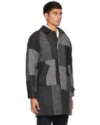 Beams Plus Grey Harris Tweed Balmacaan Coat