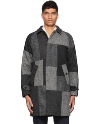 Beams Plus Grey Harris Tweed Balmacaan Coat