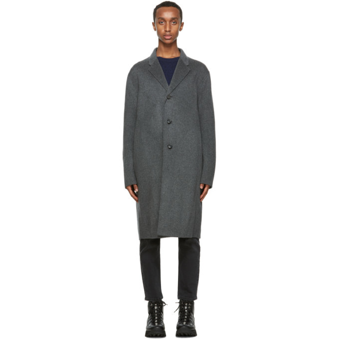 Acne Studios Grey Wool Coat, $1,150 | SSENSE | Lookastic