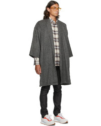 Naked & Famous Denim Grey Wool Overcoat