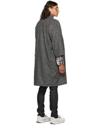 Naked & Famous Denim Grey Wool Overcoat