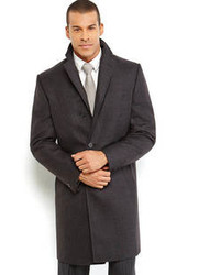 Hickey Freeman Charcoal Wool Overcoat