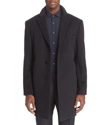 John Varvatos Star Usa Trim Fit Solid Wool Blend Overcoat