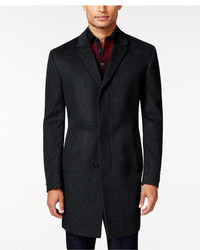 Kenneth Cole New York Kenneth Cole Reaction Elan Charcoal Texture Slim Fit Overcoat