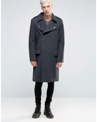 Weekday Major Military Overcoat Wool Double Breasted Belted