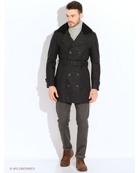 Nautica Coat Charcoal Herringbone Wool Blend Overcoat | Where to buy ...