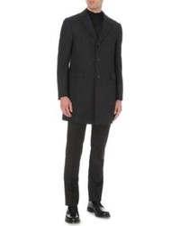 Corneliani Single Breasted Wool Blend Boucl Overcoat