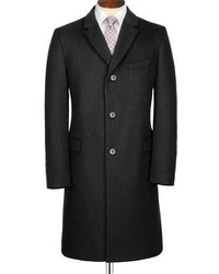 Charles Tyrwhitt Slim Fit Charcoal Wool And Cashmere Overcoat