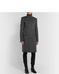 Balmain Slim Fit Double Breasted Wool And Cashmere Blend Coat