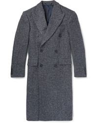 Richard James Slim Fit Herringbone Wool Blend Overcoat