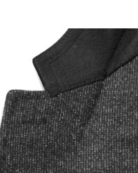 Canali Slim Fit Velvet Collar Wool Overcoat