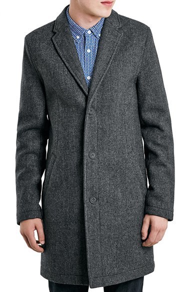 Topman Tweed Wool Blend Topcoat, $200 | Nordstrom | Lookastic