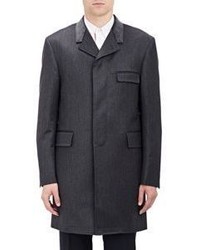 Thom Browne Velvet Collar Chesterfield Coat Black