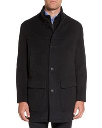 Cole Haan Wool Blend Topcoat With Inset Bib