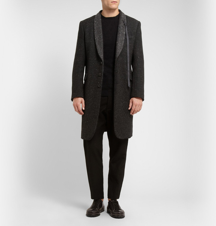 Ann Demeulemeester Woven Wool Blend Shawl Collar Overcoat, $1,865 | MR ...