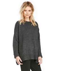 Dailylook Warren G Oversized Pullover In Charcoal One Size