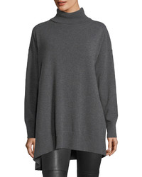 Lafayette 148 New York Relaxed Asymmetric Cashmere Turtleneck Sweater