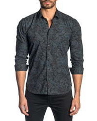 Jared Lang Slim Fit Paisley Button Up Sport Shirt
