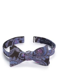 Charcoal Paisley Silk Bow-tie