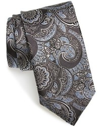 Charcoal Paisley Silk Tie